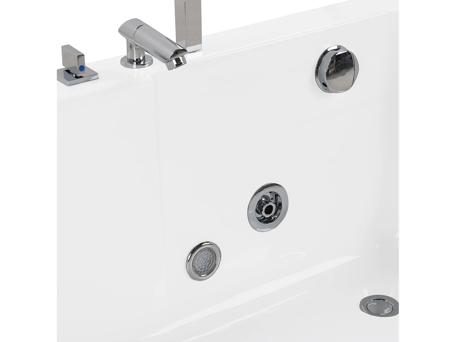 Baignoire d'angle à remous avec LED ACUARIO Côté droit 170 x 80 cm Blanc