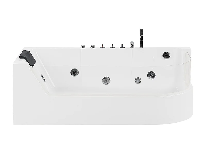 Luxus Whirlwanne Eckbadewanne Spa weiß mit Massage LED Sichtfenster Acuario