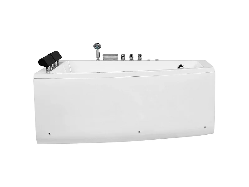 Luxus Whirlwanne Eckbadewanne Spa weiß rechts Doppelwanne mit Massage LED Serrana