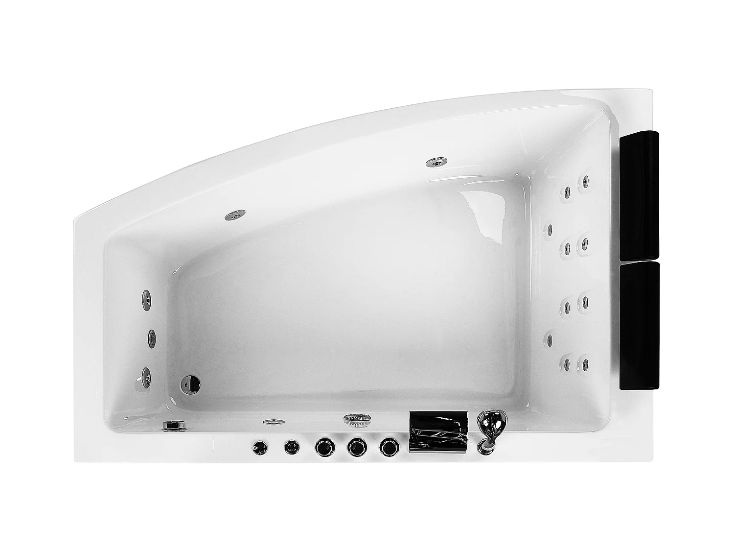 Banheira de hidromassagem de canto SERRANA à direita Branco