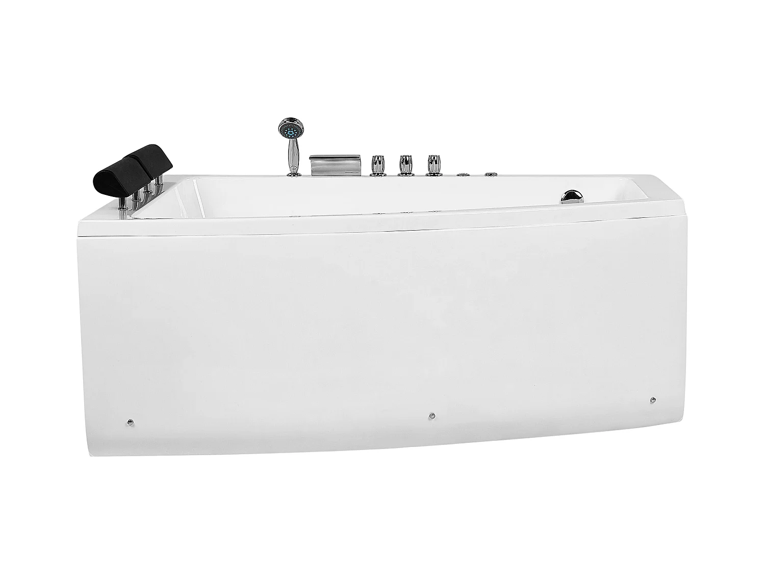 Baignoire d'angle à remous avec LED SERRANA Côté droit 182 x 121 cm Blanc