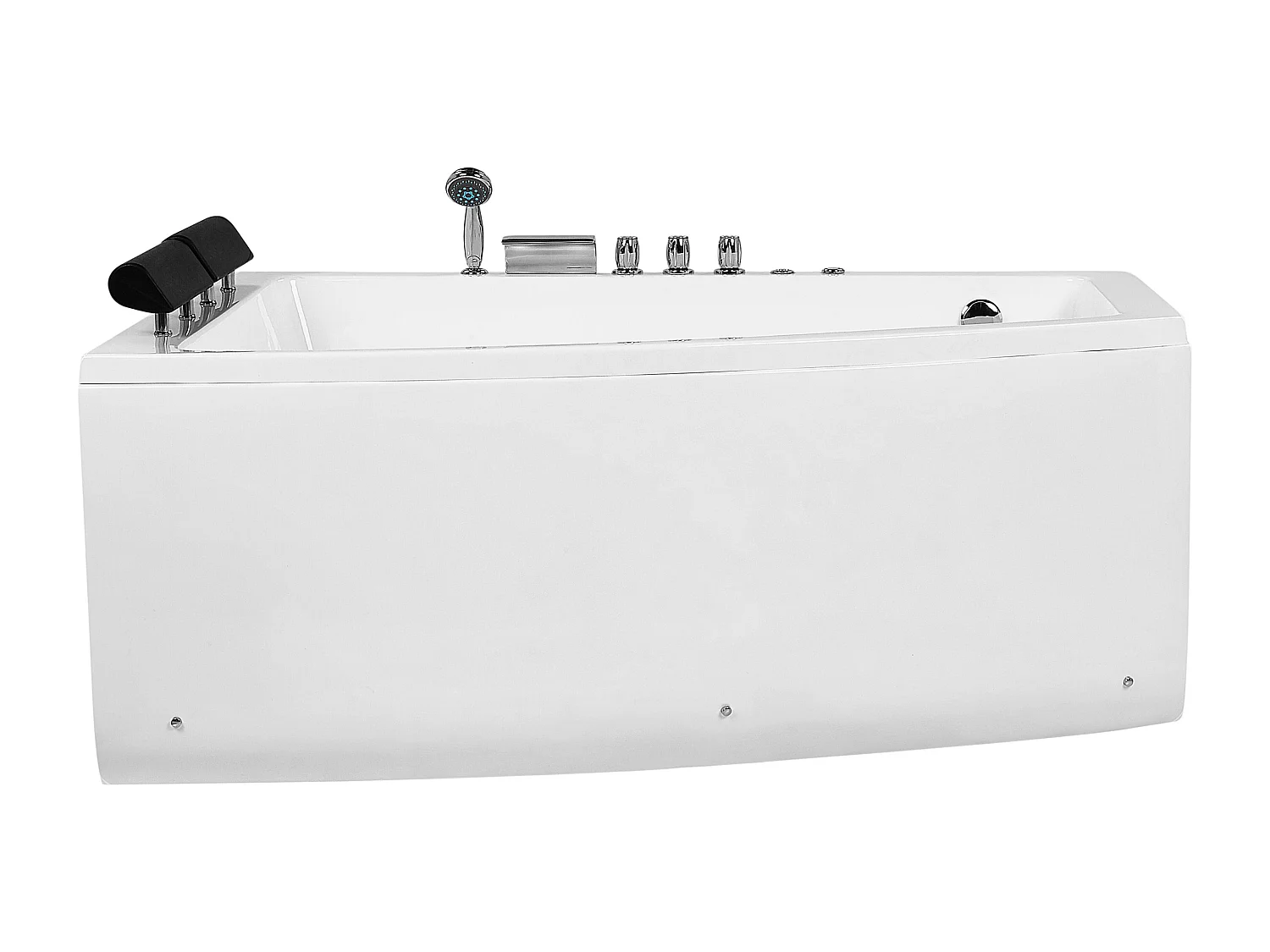 Baignoire d\'angle à remous avec LED SERRANA Côté droit 182 x 121 cm Blanc