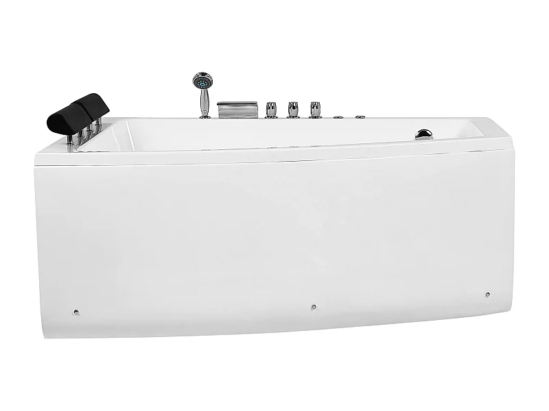 Luxus Whirlwanne Eckbadewanne Spa weiß rechts Doppelwanne mit Massage LED Serrana