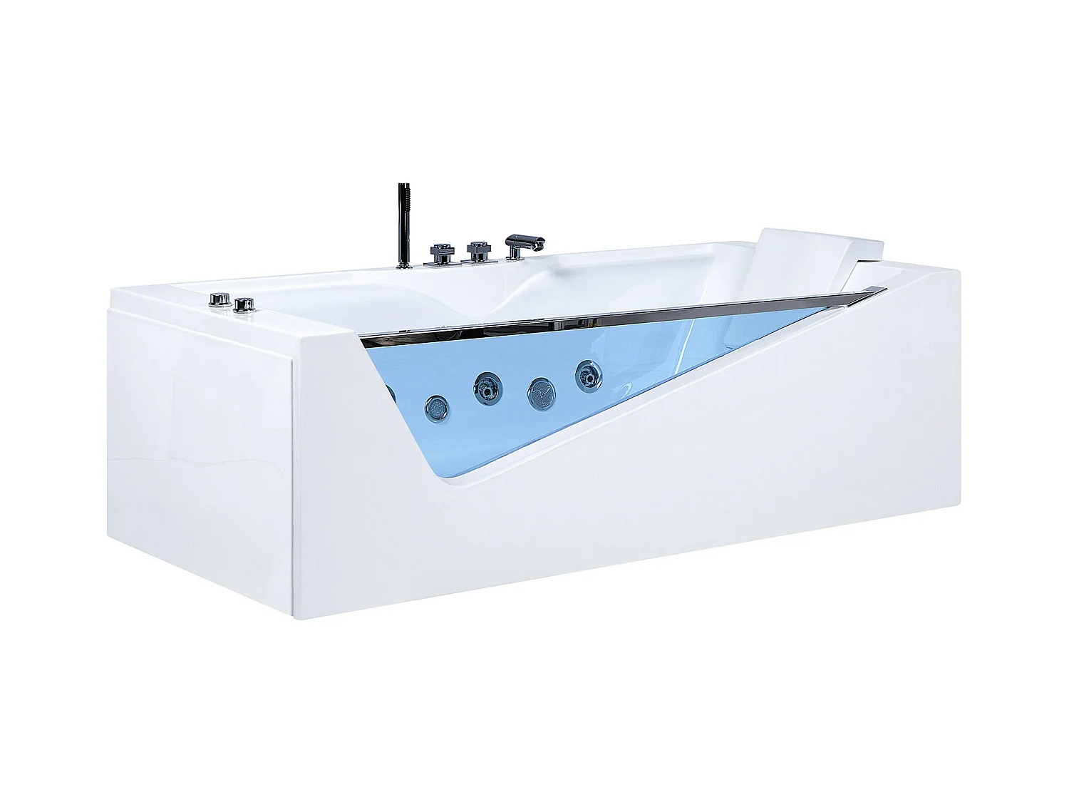 Vasca idromassaggio angolare con LED MARQUIS 180 x 90 cm Bianco