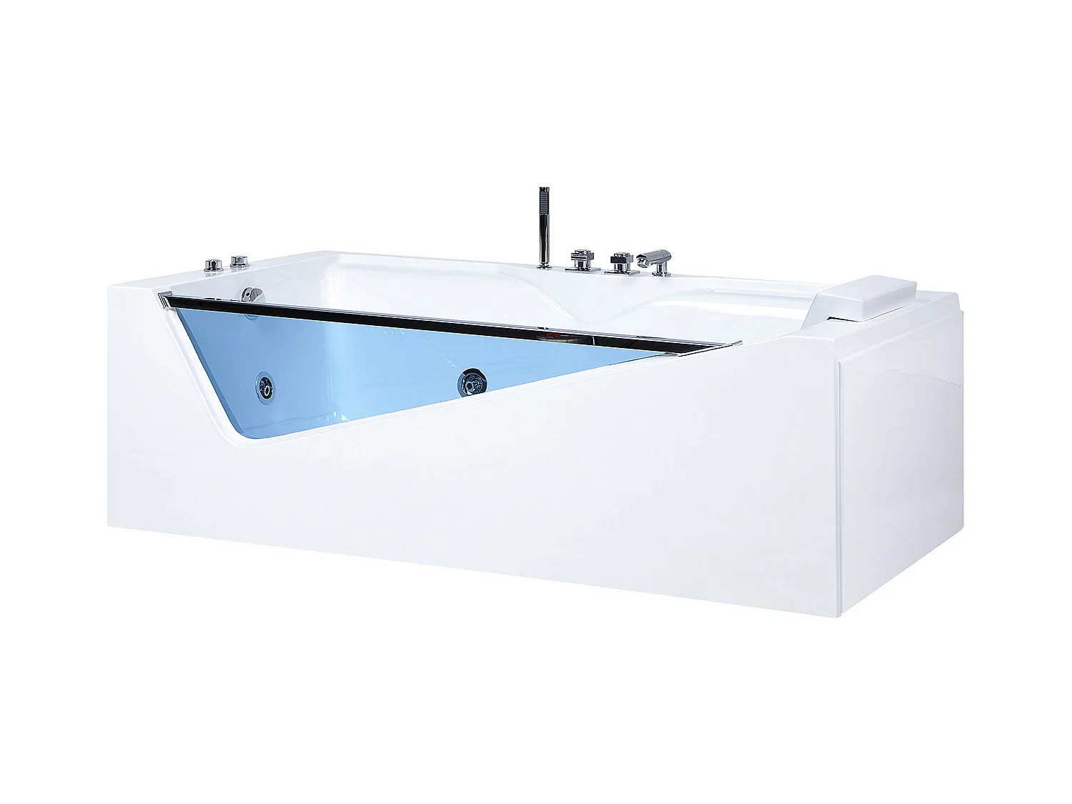 Vasca idromassaggio angolare con LED MARQUIS 180 x 90 cm Bianco