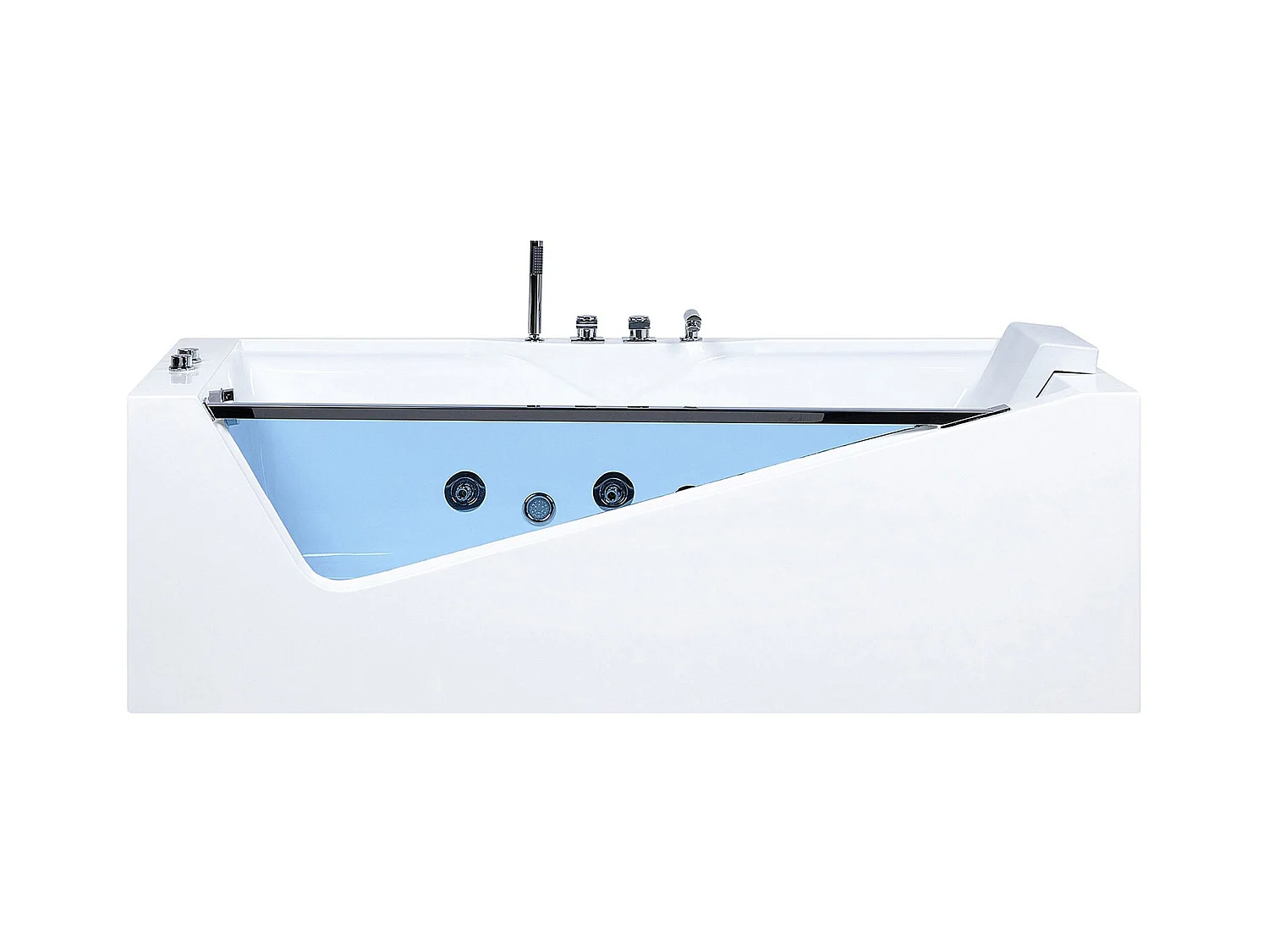 Baignoire d'angle à remous avec LED MARQUIS 180 x 90 cm Blanc