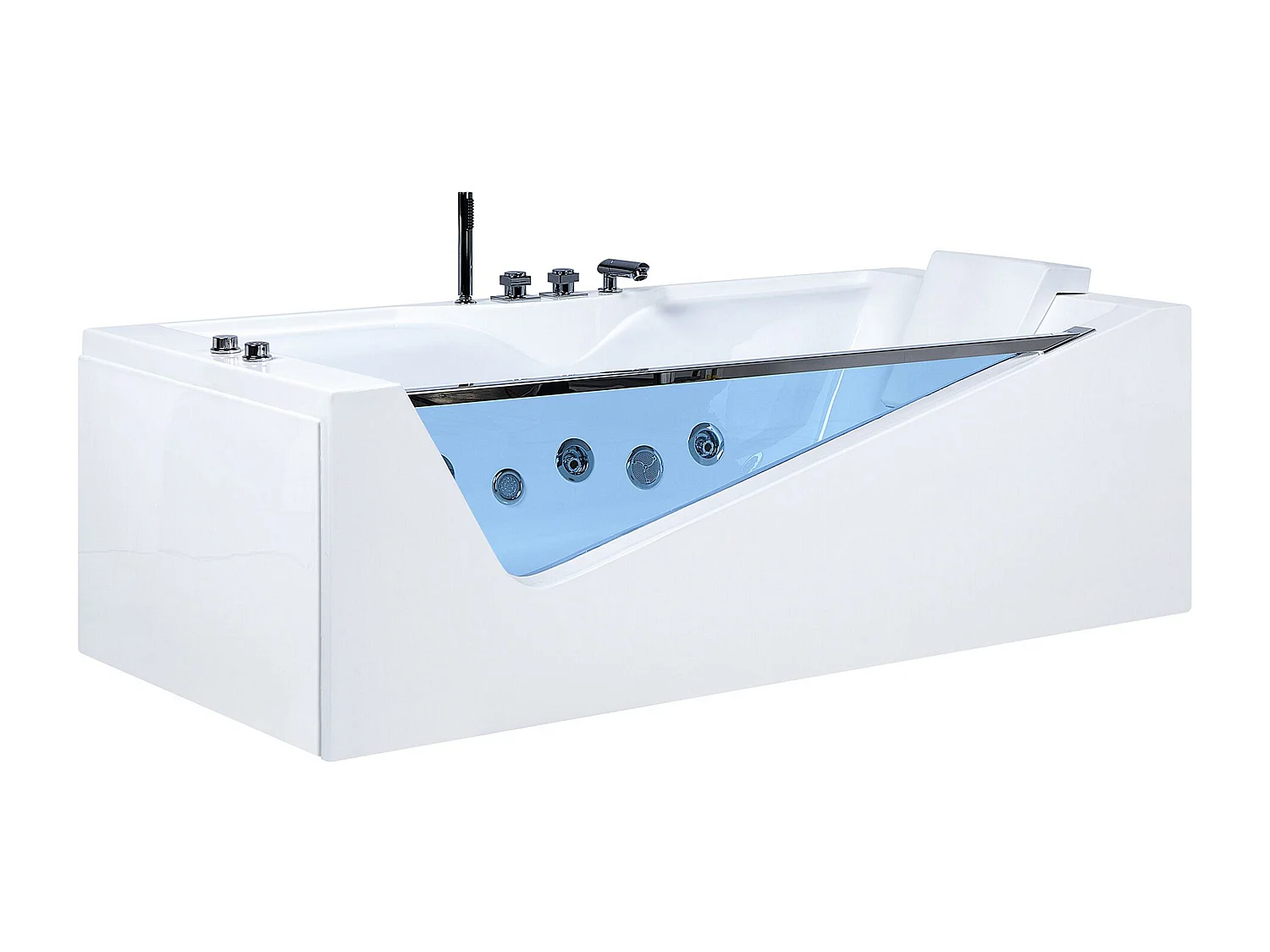 Baignoire d'angle à remous avec LED MARQUIS 180 x 90 cm Blanc