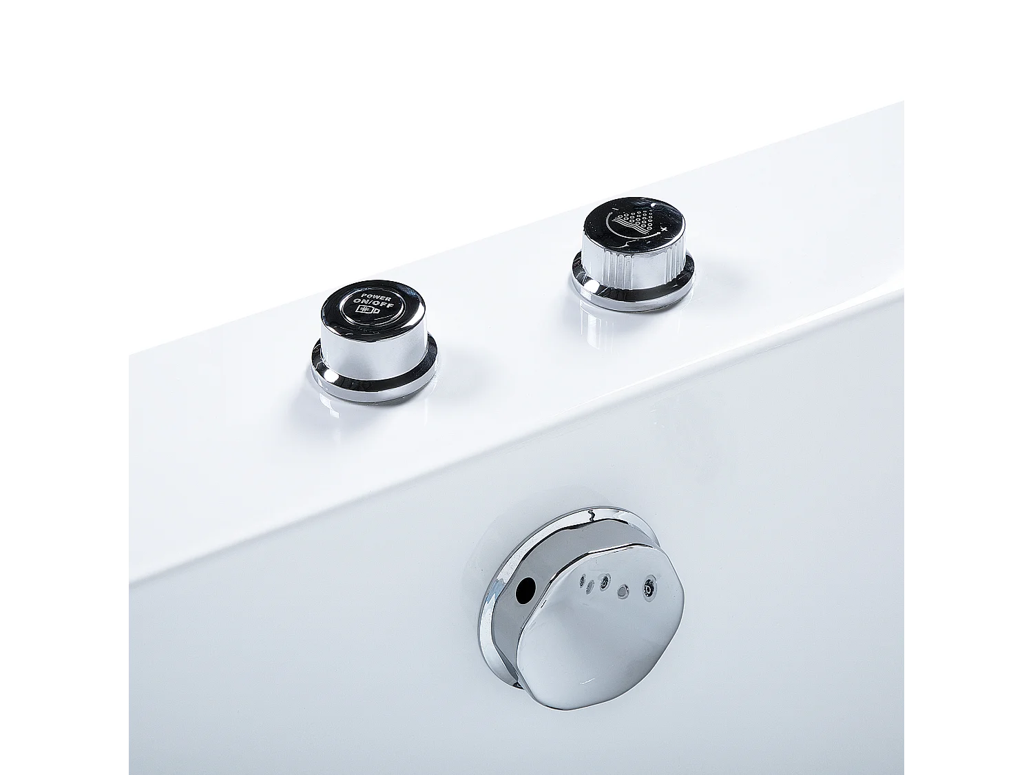 Baignoire d'angle à remous avec LED MARQUIS 180 x 90 cm Blanc