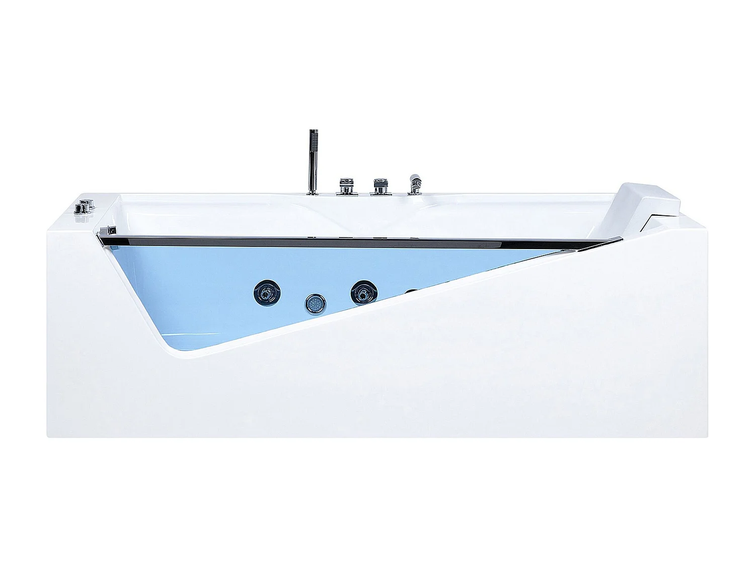 Hoek bubbelbad met LED MARQUIS 180 x 90 cm Wit