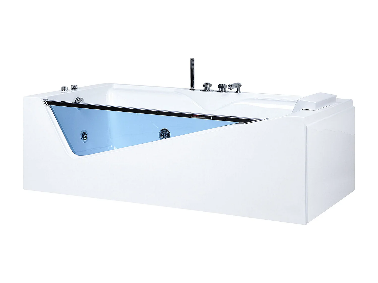Hoek bubbelbad met LED MARQUIS 180 x 90 cm Wit