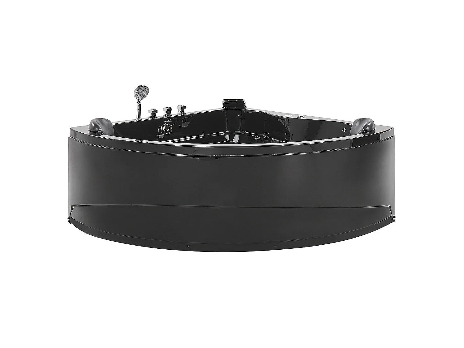 Hoek bubbelbad met LED BARACOA 197 x 140 cm Zwart
