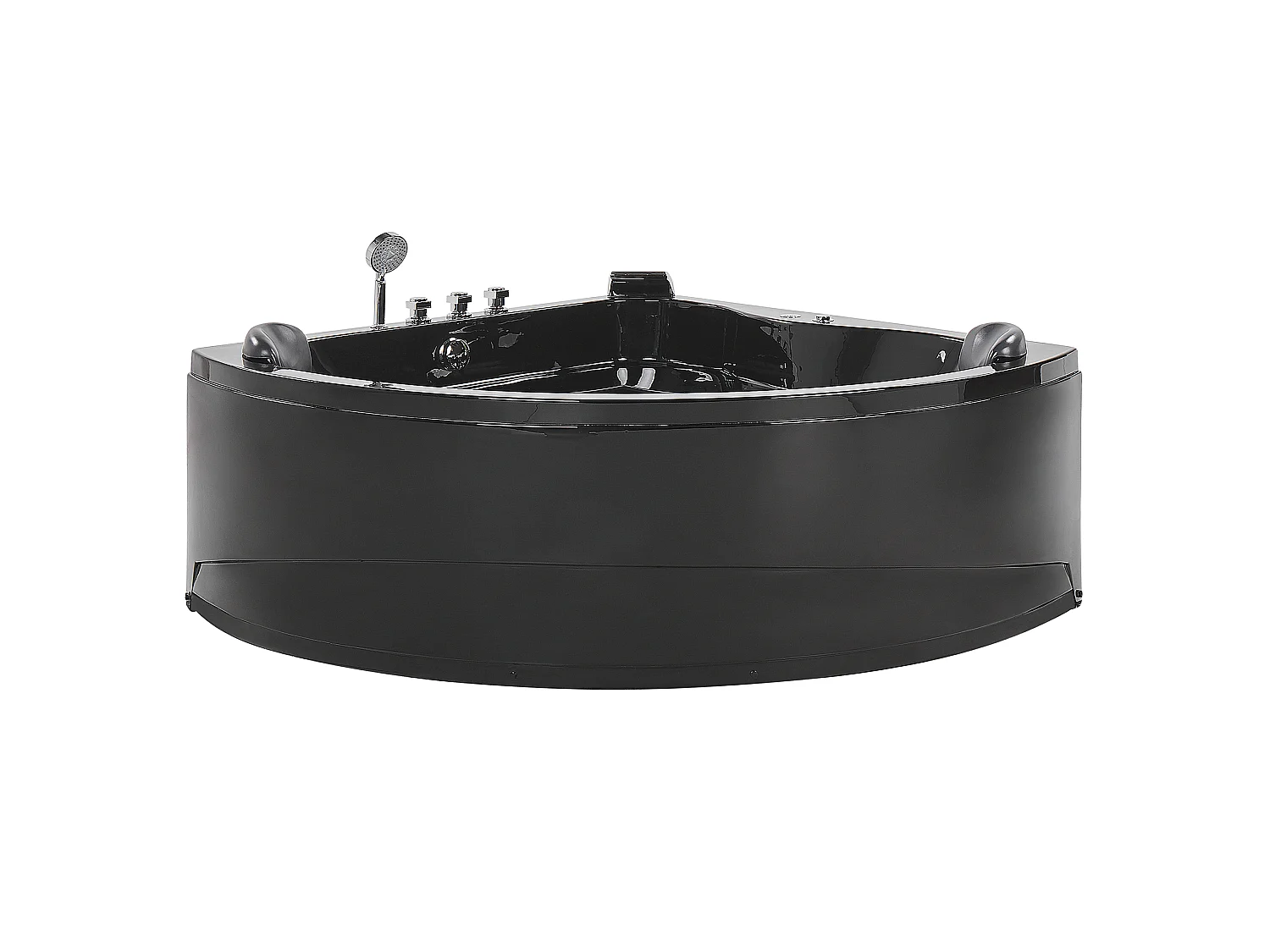 Hoek bubbelbad met LED BARACOA 197 x 140 cm Zwart