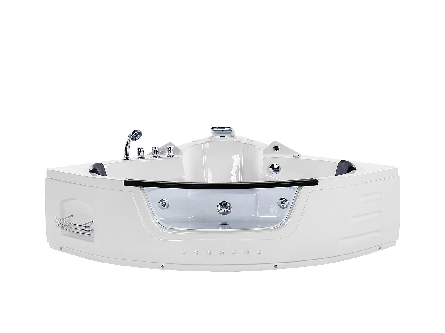 Hoek bubbelbad met LED MARTINICA 198 x 144 cm Wit