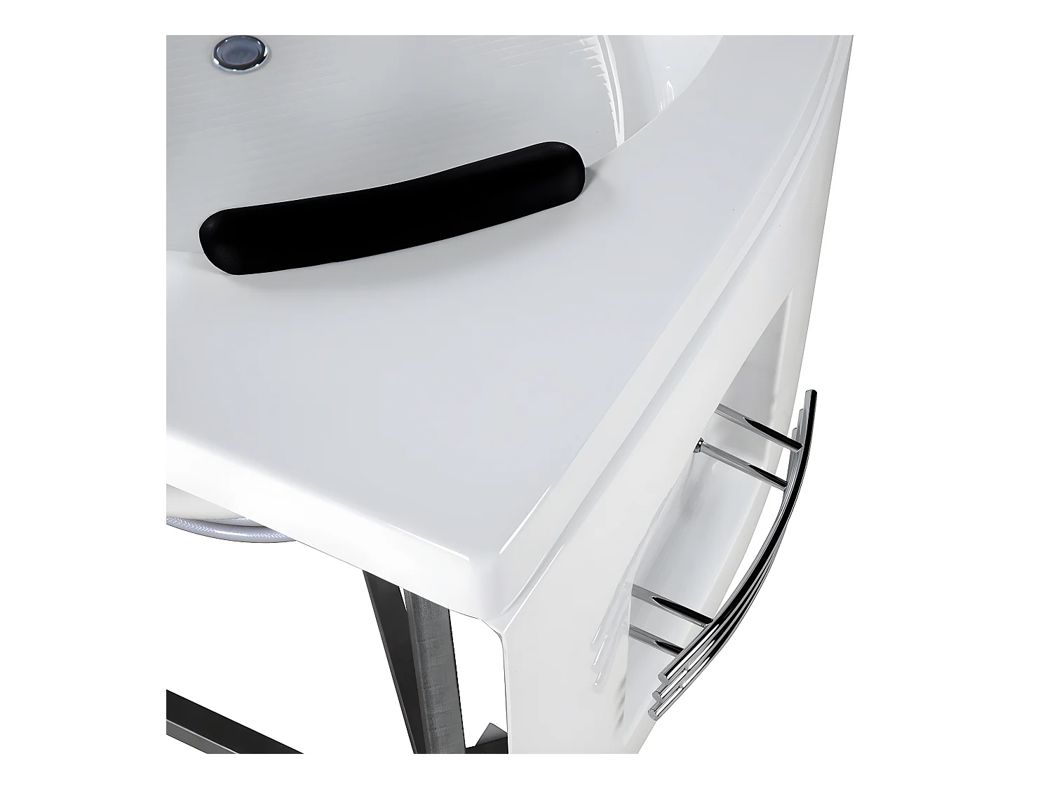 Hoek bubbelbad met LED MARTINICA 198 x 144 cm Wit