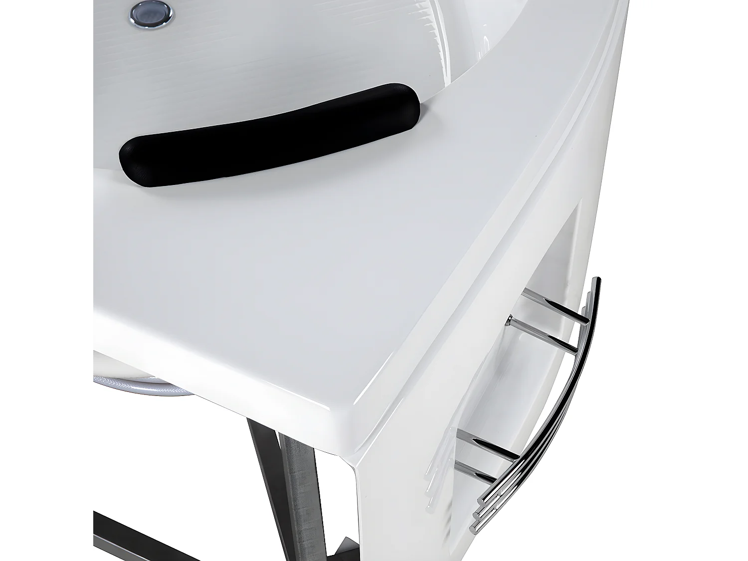 Hoek bubbelbad met LED MARTINICA 198 x 144 cm Wit