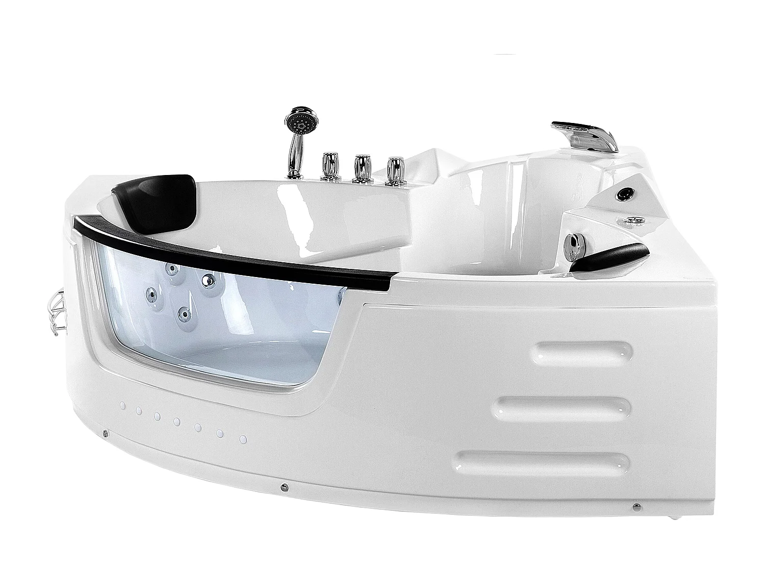 Vasca idromassaggio angolare con LED MARTINICA 198 x 144 cm Bianco