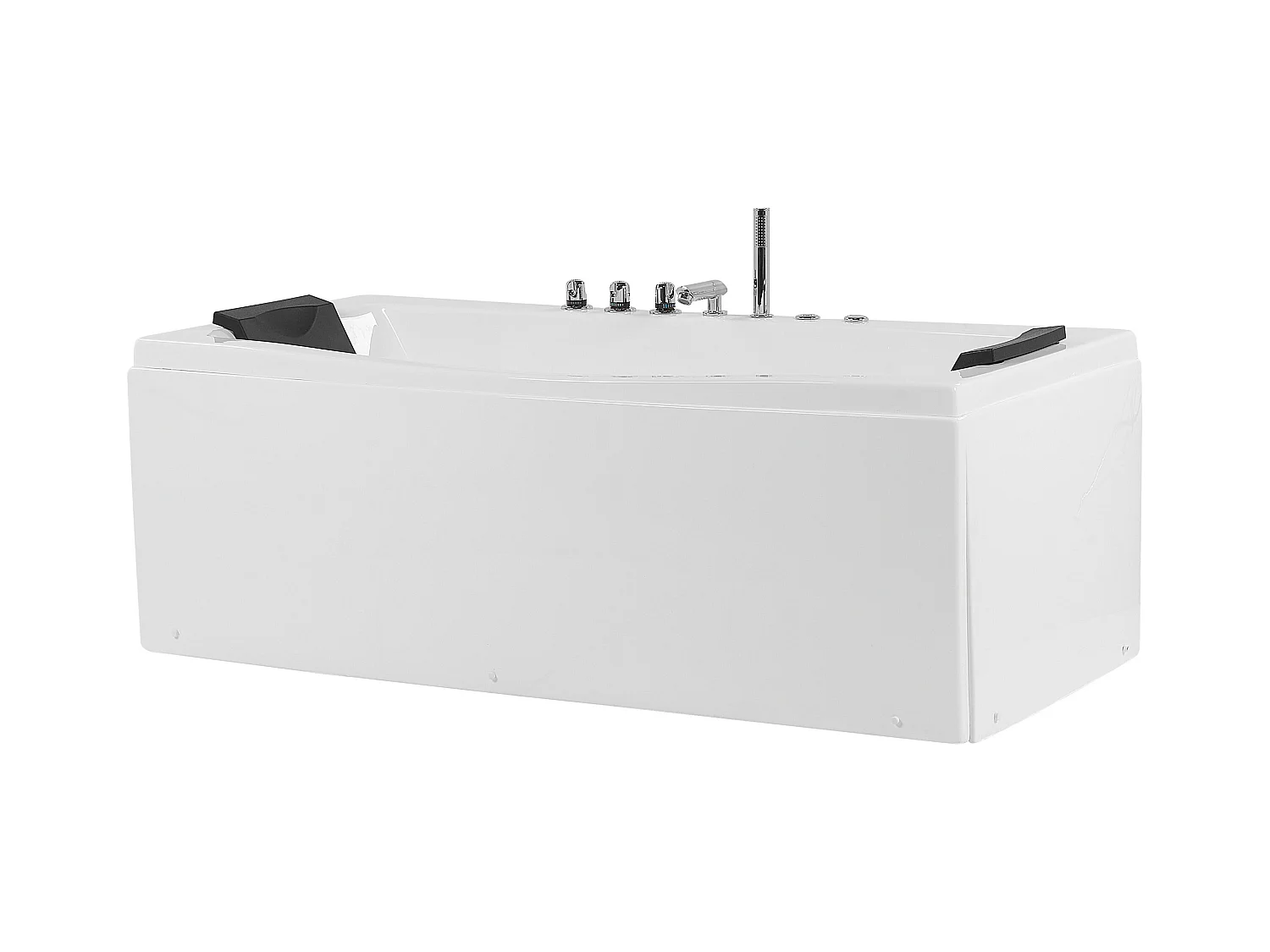 Baignoire d'angle à remous avec LED MOOR 173 x 81 cm Blanc