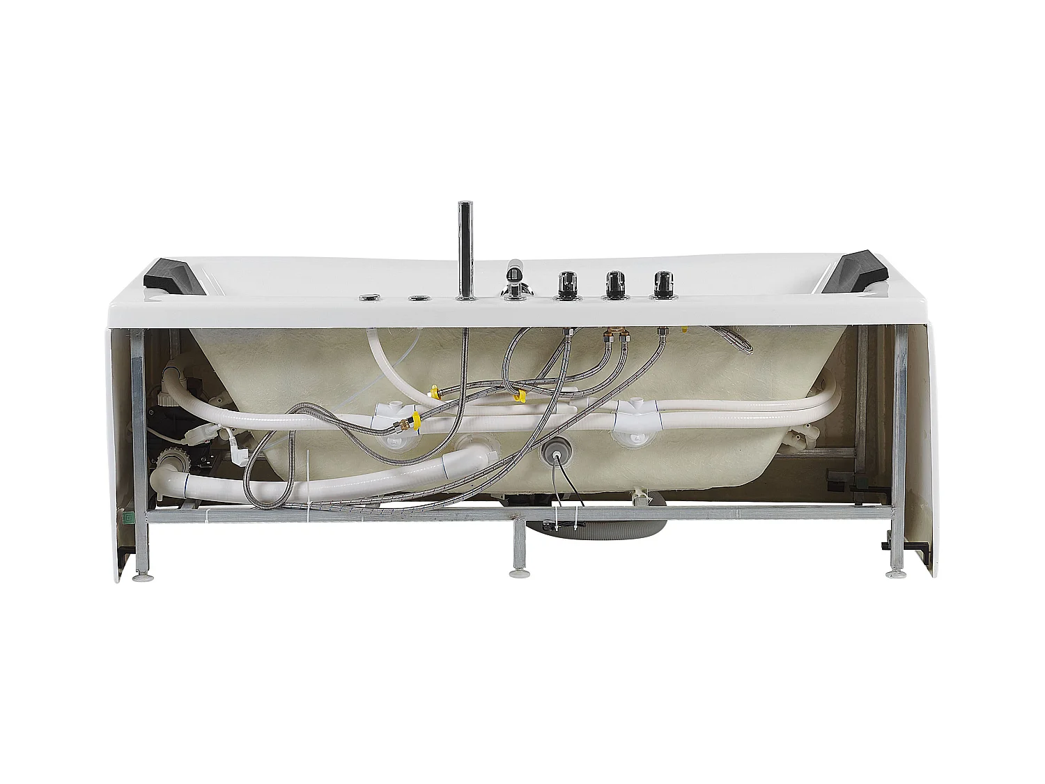 Baignoire d'angle à remous avec LED MOOR 173 x 81 cm Blanc