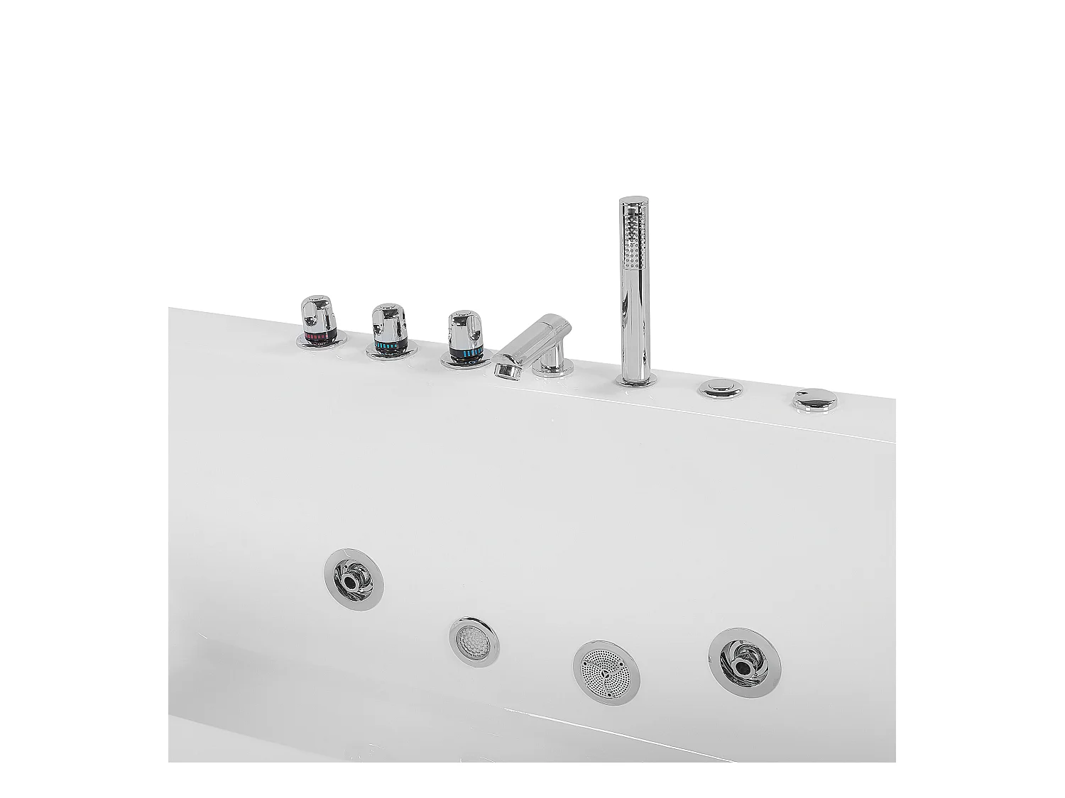 Baignoire d'angle à remous avec LED MOOR 173 x 81 cm Blanc