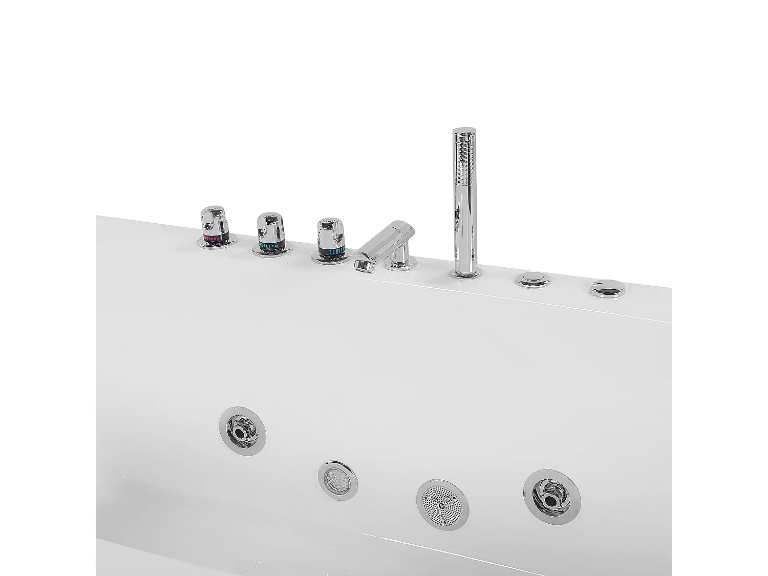 Baignoire d'angle à remous avec LED MOOR 173 x 81 cm Blanc