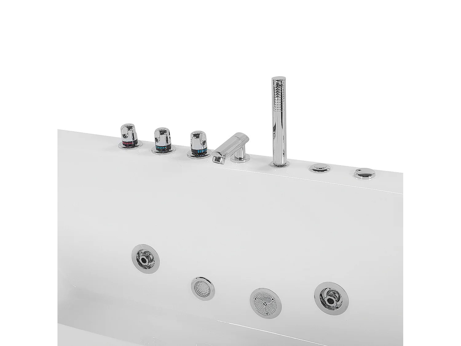 Hoek bubbelbad met LED MOOR 173 x 82 cm Wit