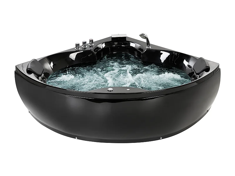 Whirlwanne Badewanne in Schwarz aus Sanitäracryl eckig SPA 205 x 150 cm Senado