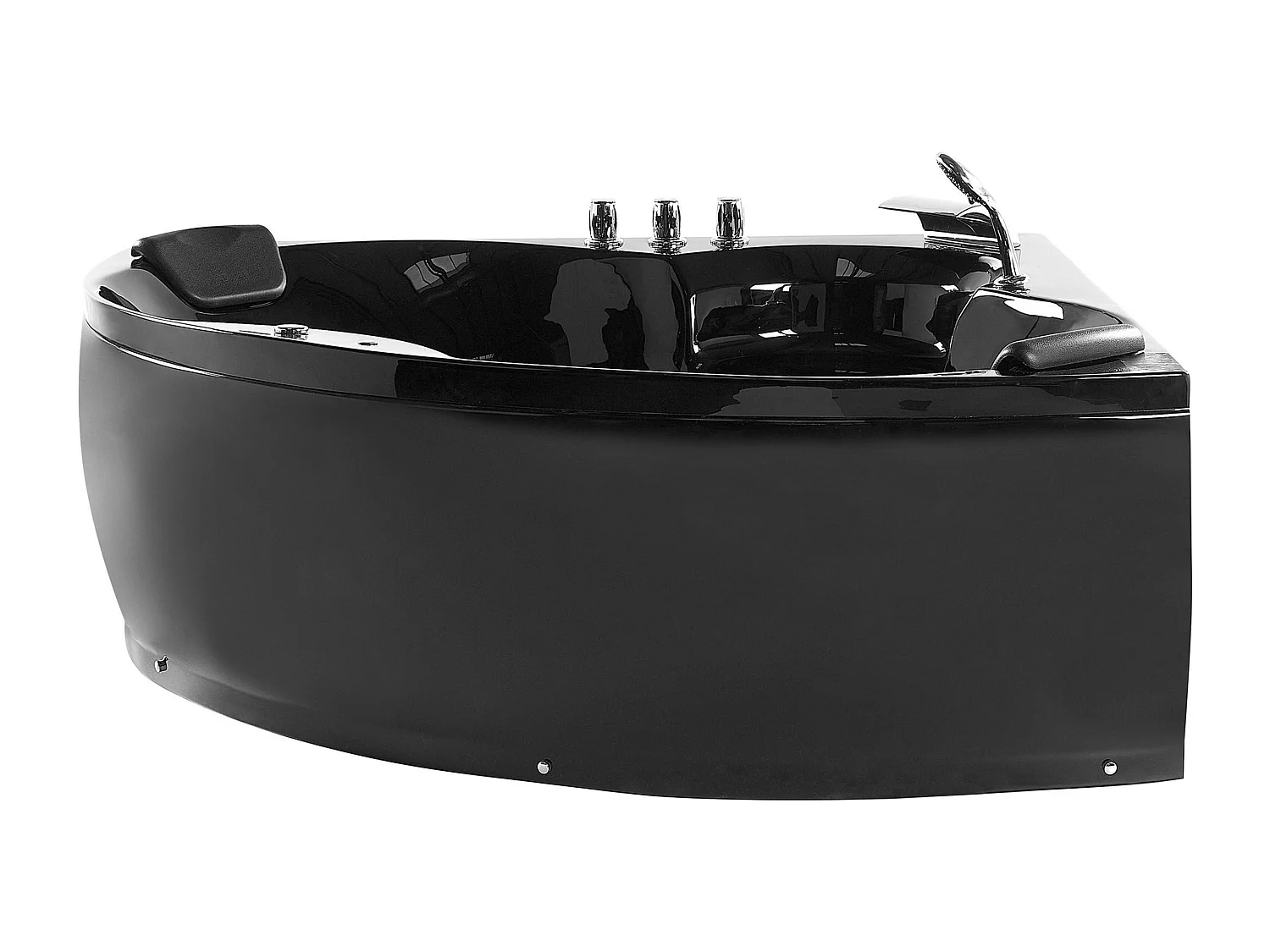 Whirlwanne Badewanne in Schwarz aus Sanitäracryl eckig SPA 205 x 150 cm Senado