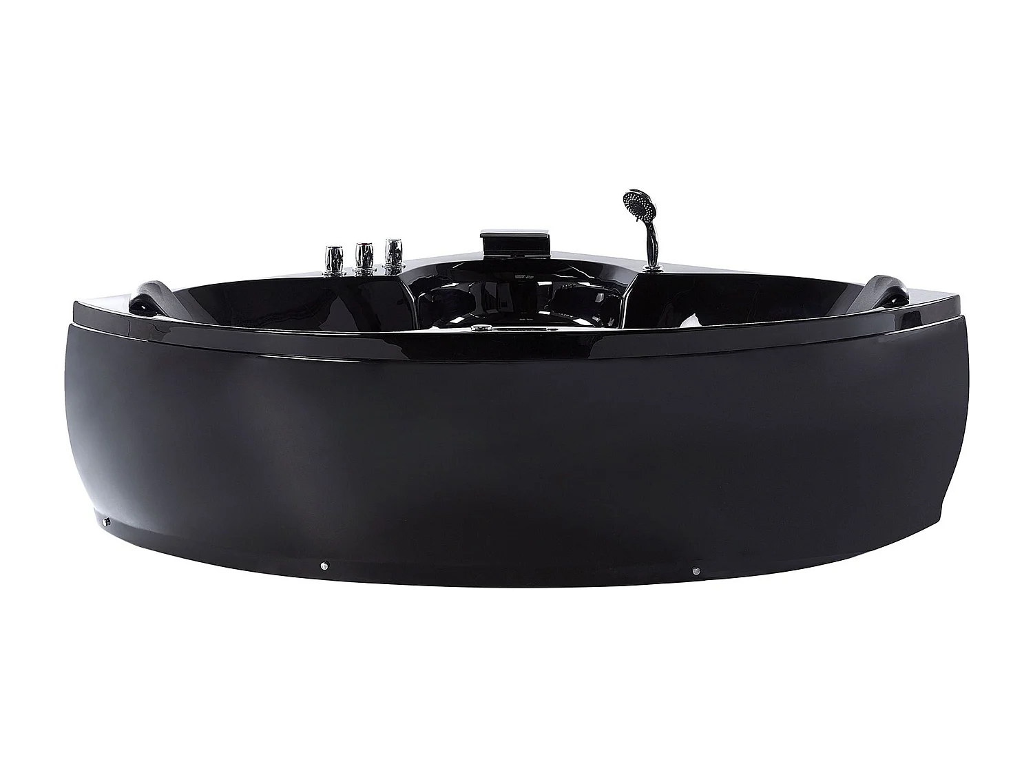 Whirlwanne Badewanne in Schwarz aus Sanitäracryl eckig SPA 205 x 150 cm Senado