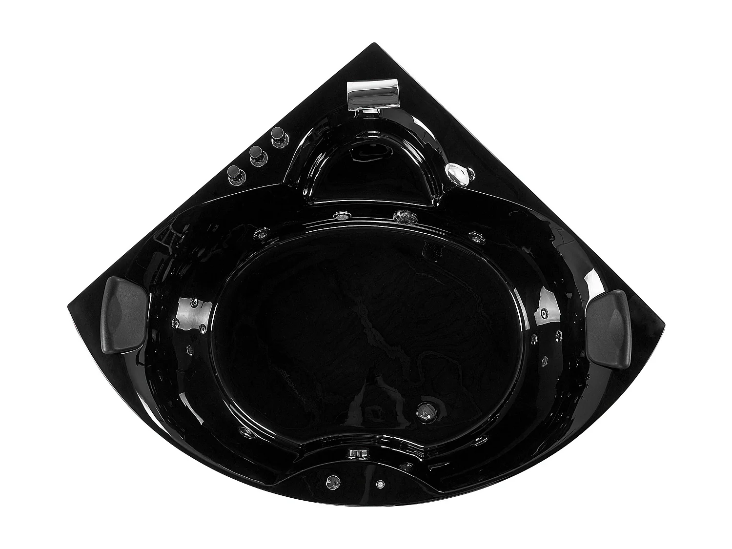 Whirlwanne Badewanne in Schwarz aus Sanitäracryl eckig SPA 205 x 150 cm Senado