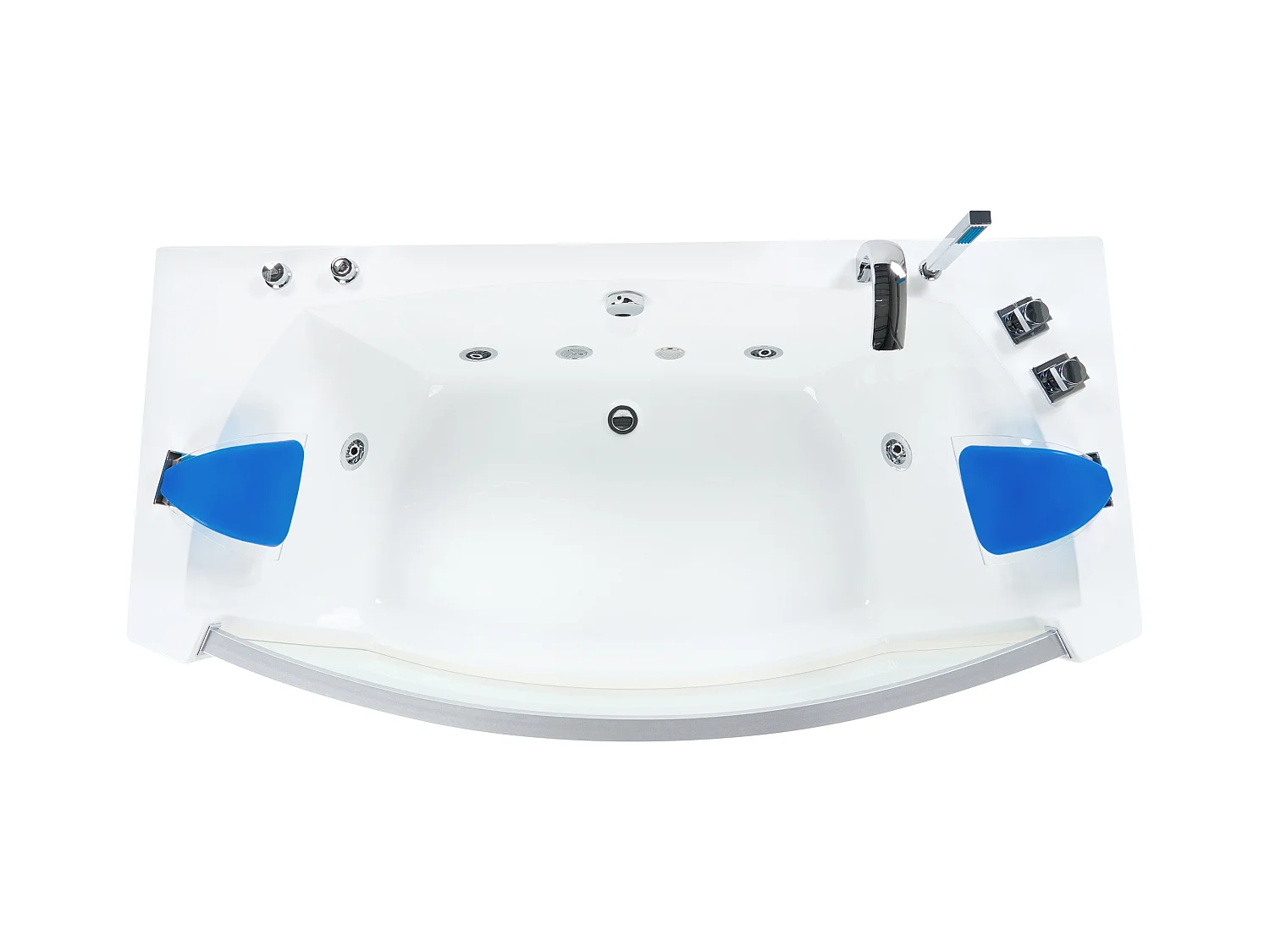 Baignoire d'angle à remous avec LED FUERTE 175 x 85 cm Blanc