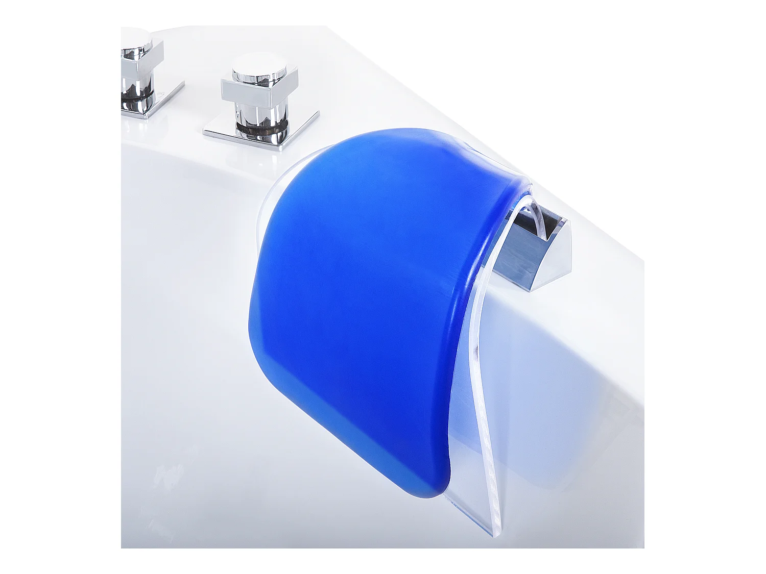 Baignoire d'angle à remous avec LED FUERTE 175 x 85 cm Blanc