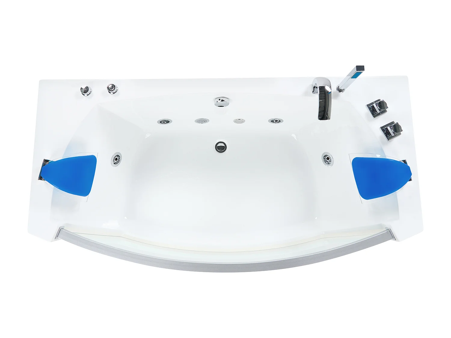 Baignoire d'angle à remous avec LED FUERTE 175 x 85 cm Blanc