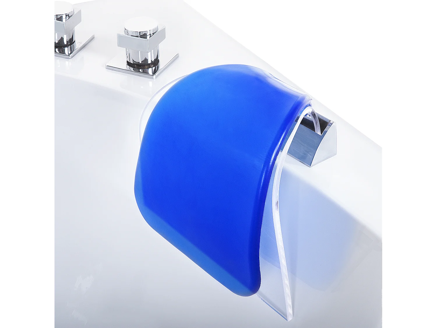 Whirlwanne Badewanne Spa weiß rechteckige Doppelwanne mit Massage LED Fuerte