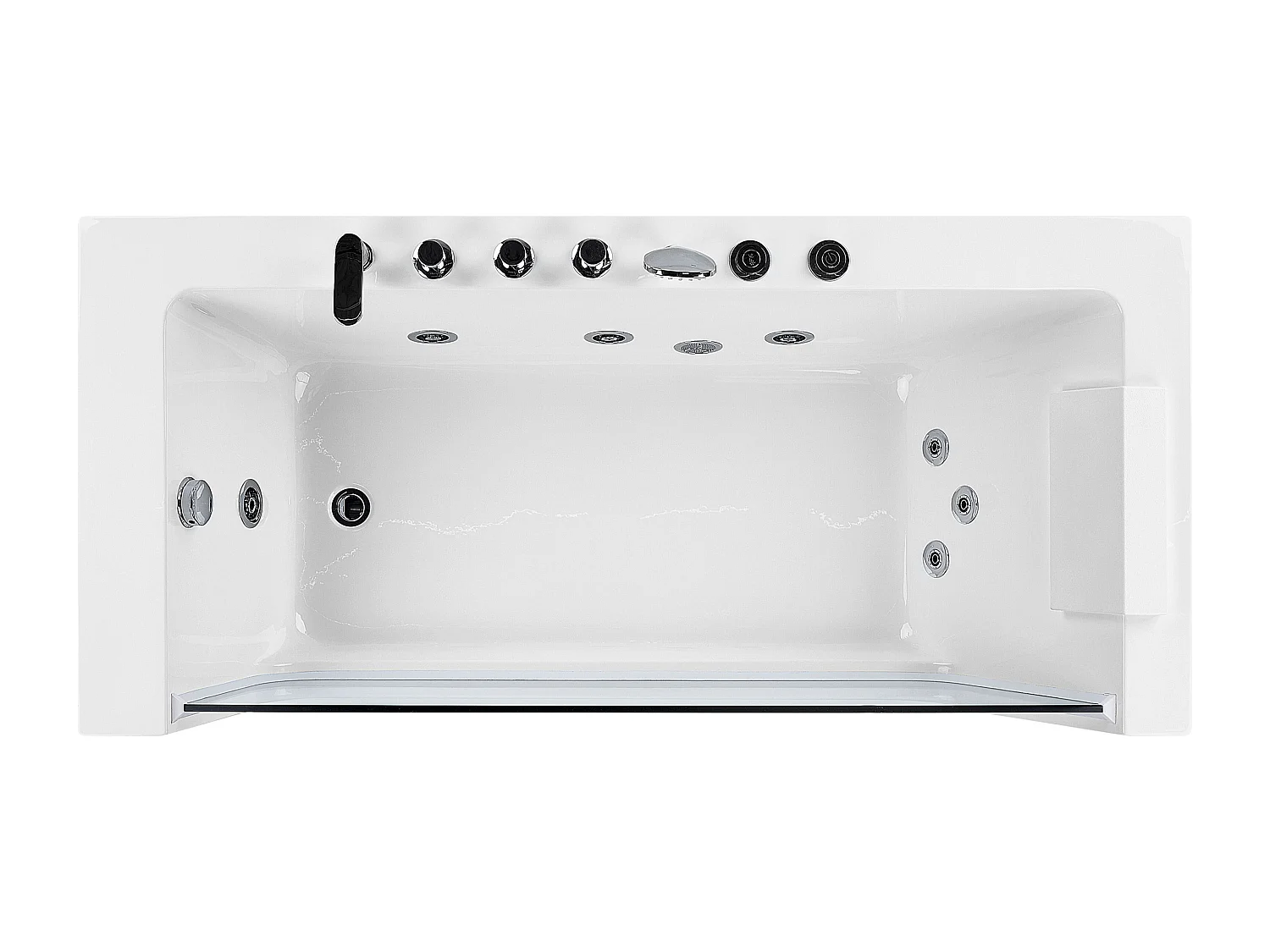 Baignoire d'angle à remous avec LED PUQUIO Côté droit 170 x 80 cm Blanc