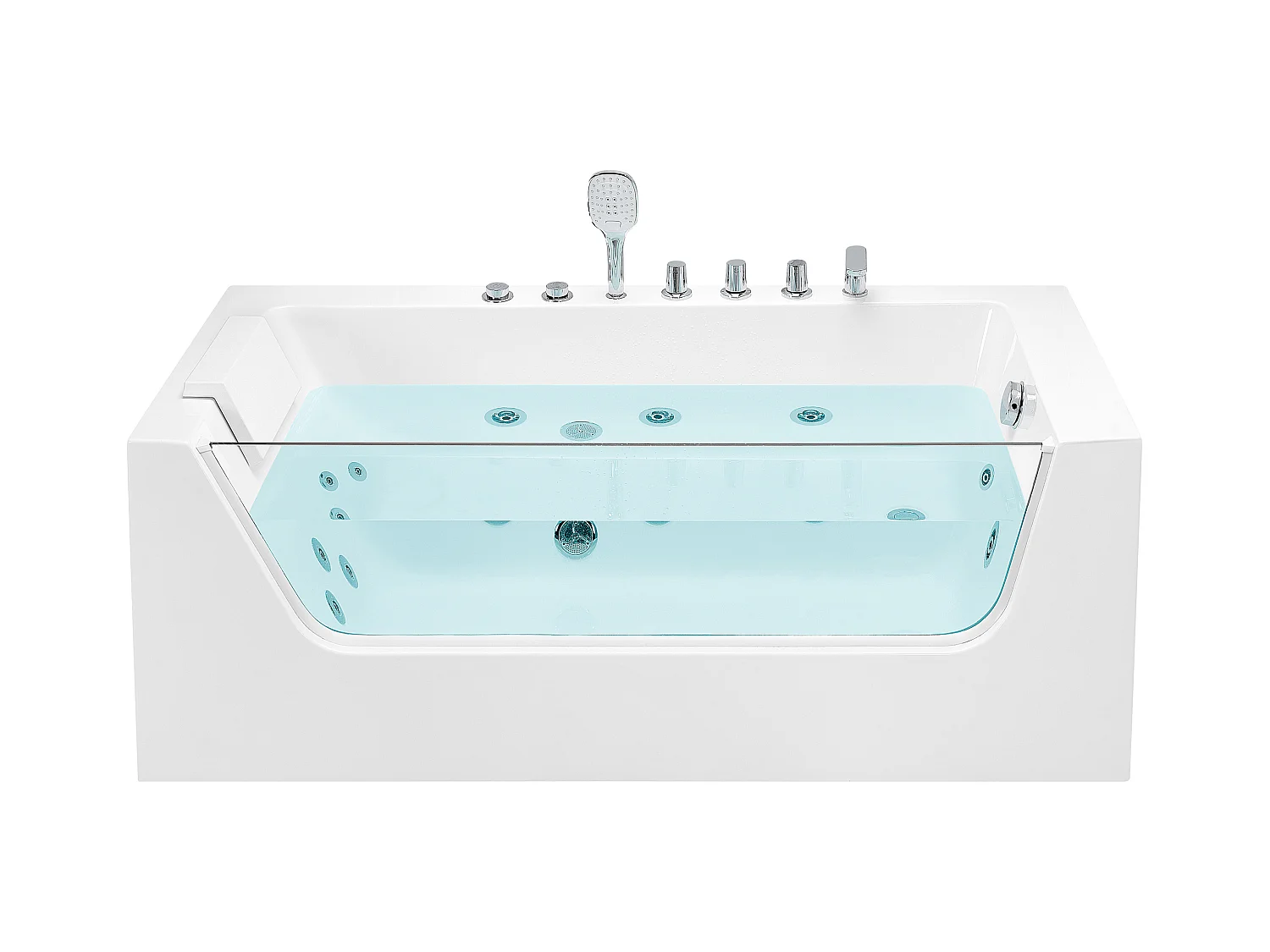 Wanna narożna z hydromasażem LED PUQUIO Lewostronny 170 x 80 cm Biały