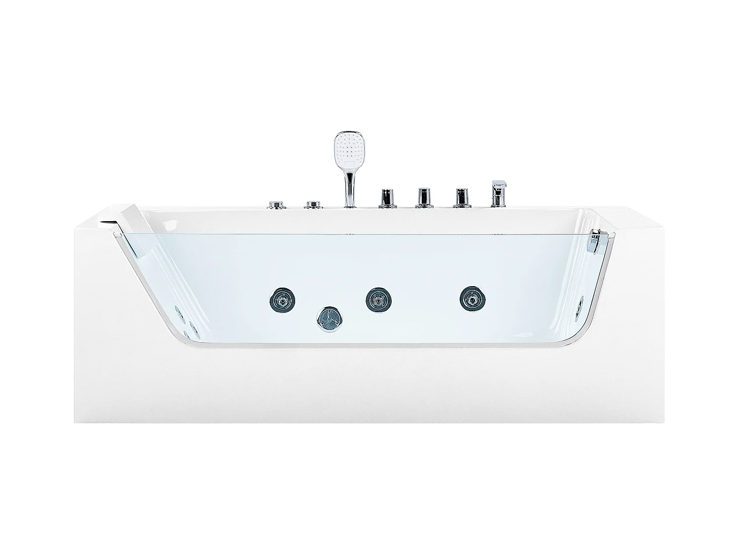 Wanna narożna z hydromasażem LED PUQUIO Lewostronny 170 x 80 cm Biały