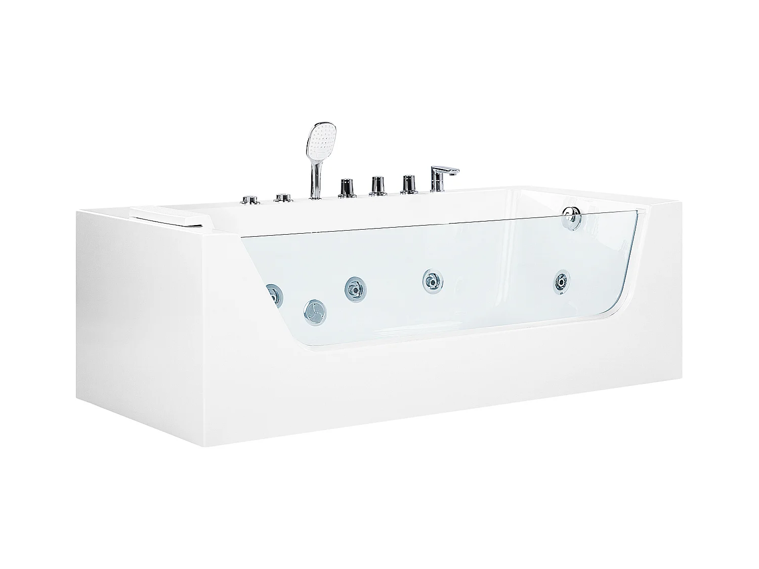 Wanna narożna z hydromasażem LED PUQUIO Lewostronny 170 x 80 cm Biały