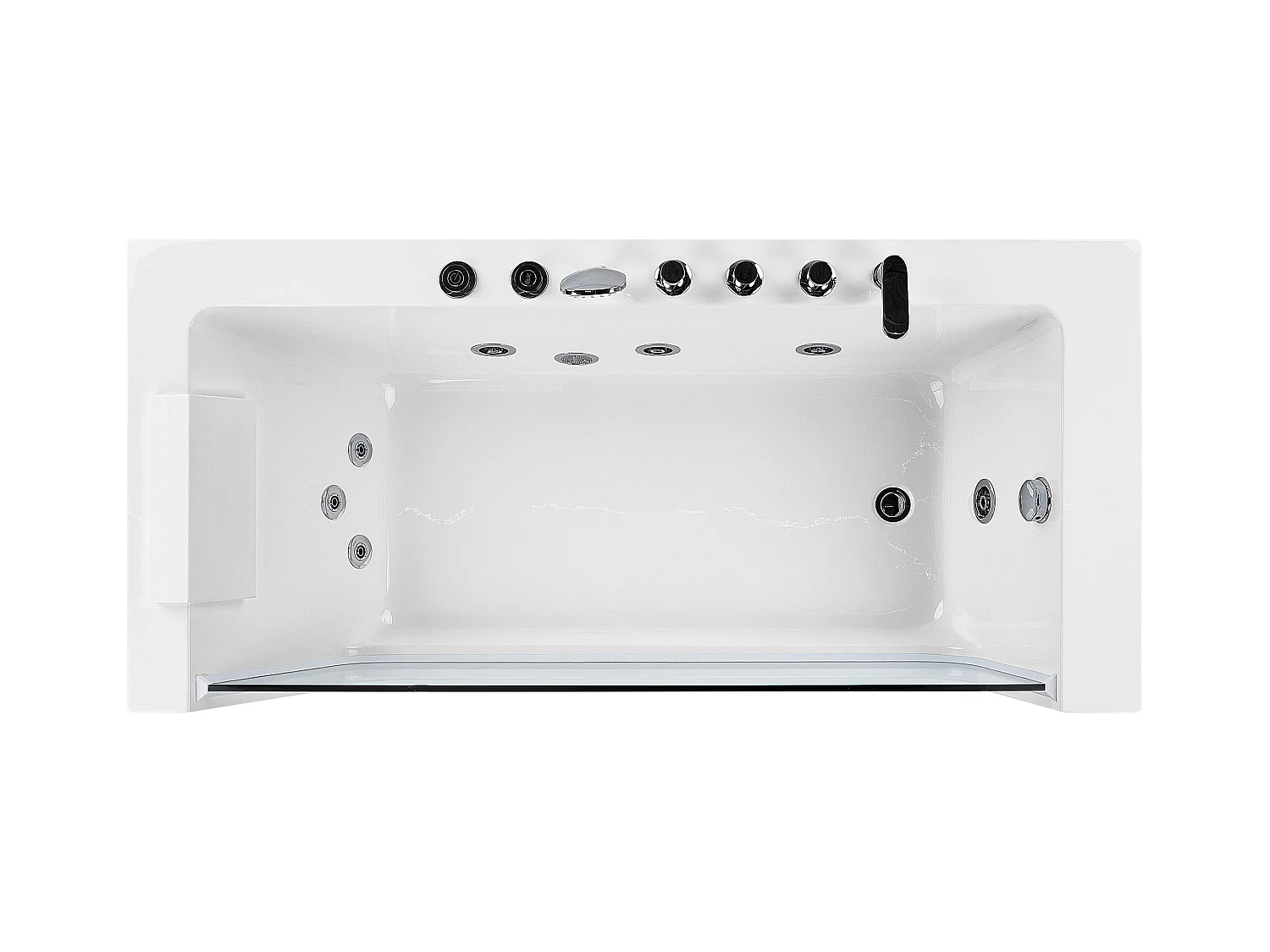 Wanna narożna z hydromasażem LED PUQUIO Lewostronny 170 x 80 cm Biały