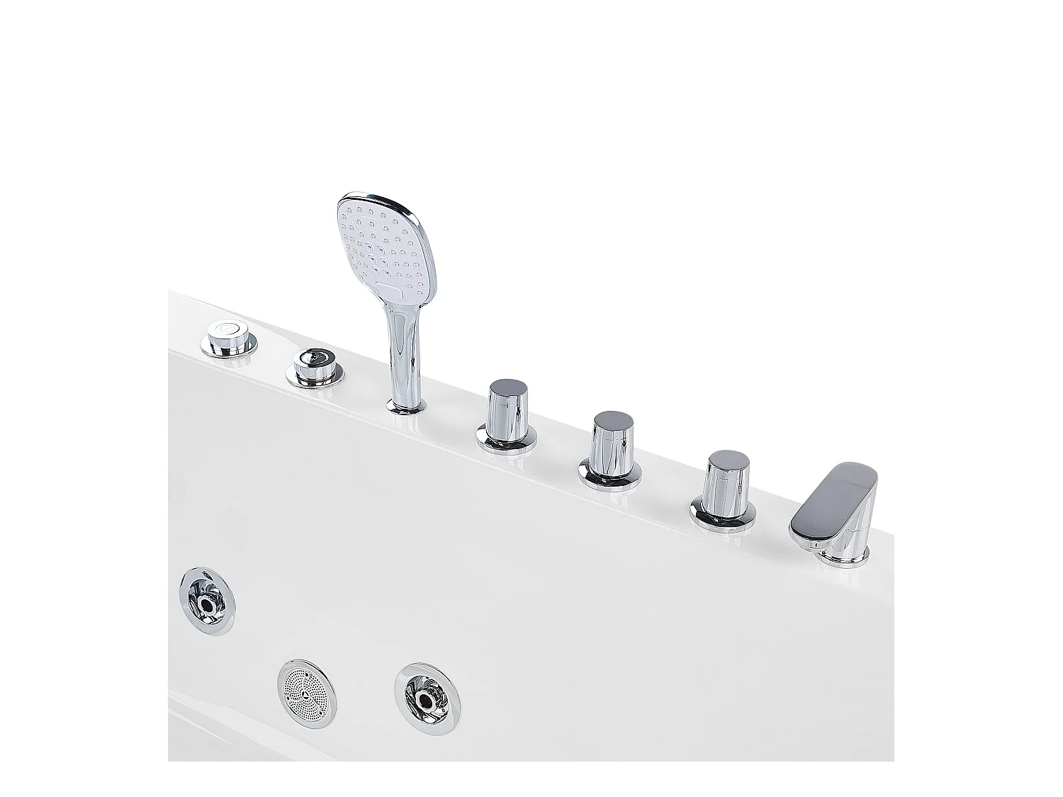 Wanna narożna z hydromasażem LED PUQUIO Lewostronny 170 x 80 cm Biały