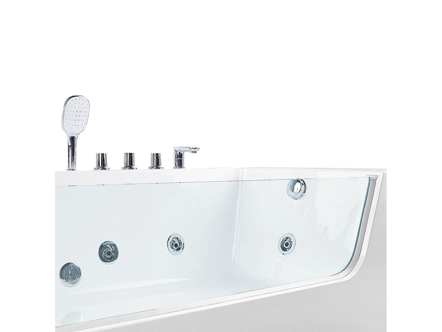 Wanna narożna z hydromasażem LED PUQUIO Lewostronny 170 x 80 cm Biały