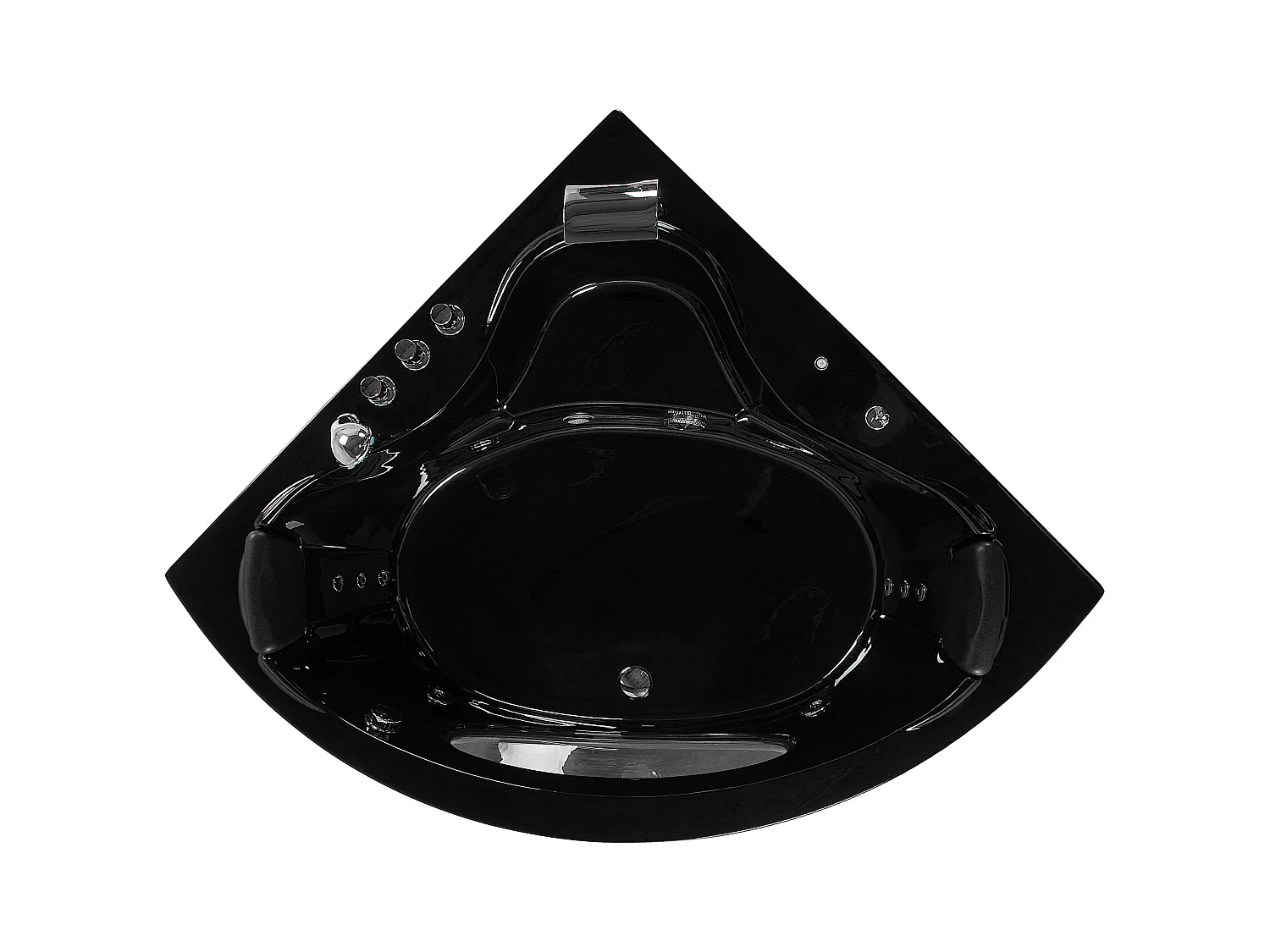 Wanna narożna z hydromasażem LED TOCOA 205 x 146 cm Czarny