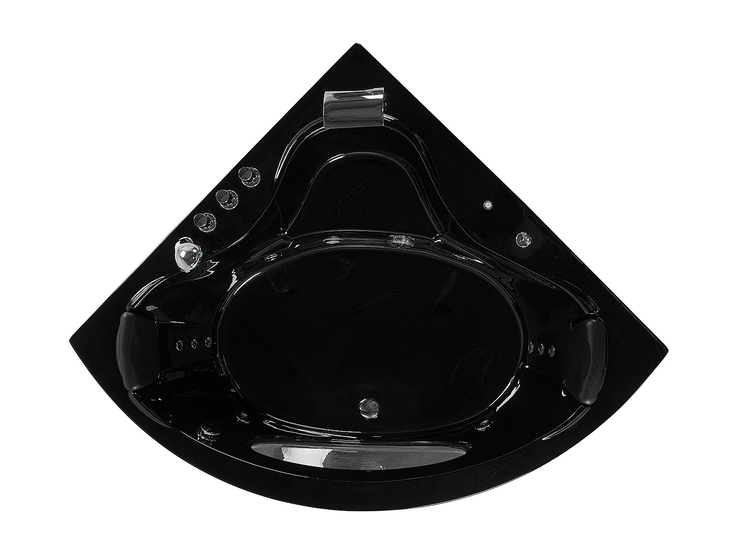 Banheira de hidromassagem de canto com LED TOCOA 2050 x 1460 mm Preto