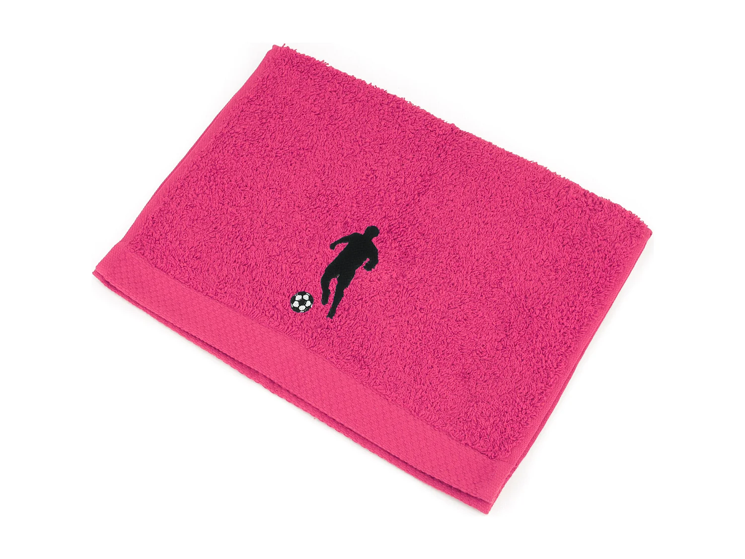 Parure de bain 8 pièces coton 550 g/m2 PURE FOOTBALL Rose Fuchsia