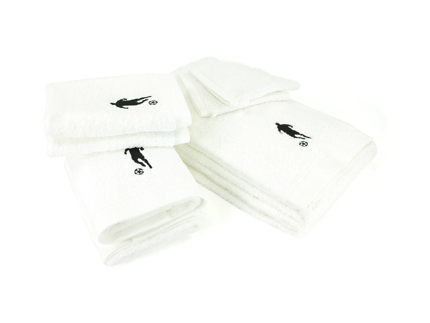 Parure de bain 8 pièces coton 550 g/m2 PURE FOOTBALL Blanc