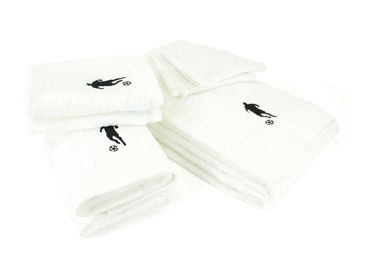 Parure de bain 8 pièces coton 550 g/m2 PURE FOOTBALL Blanc