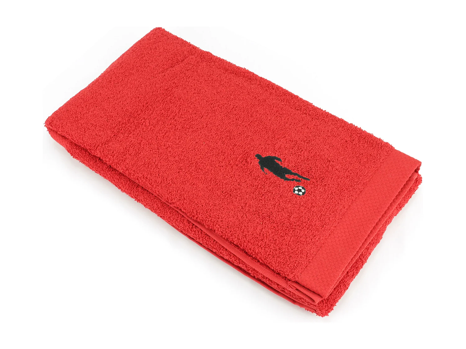 Parure de bain 8 pièces coton 550 g/m2 PURE FOOTBALL Rouge