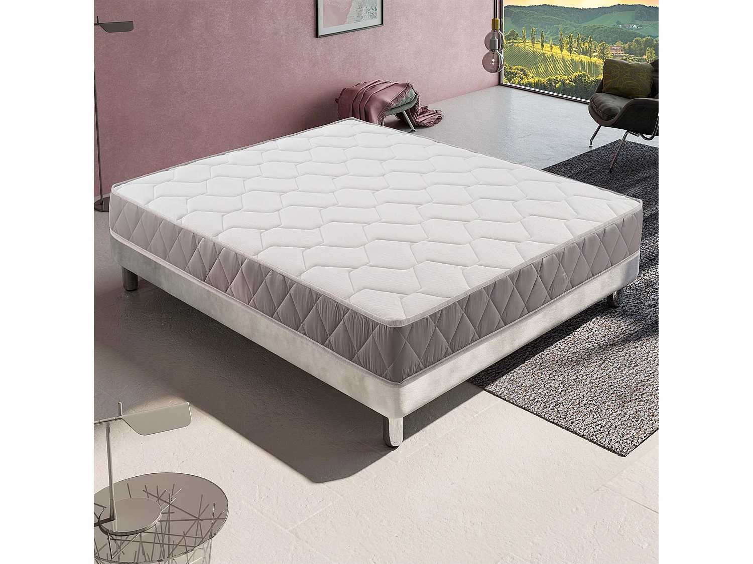 Matelas Mousse HR 160x200 cm Accueil mémoire de forme - Epaisseur 18 cm - niveau de fermeté H3 - Melody