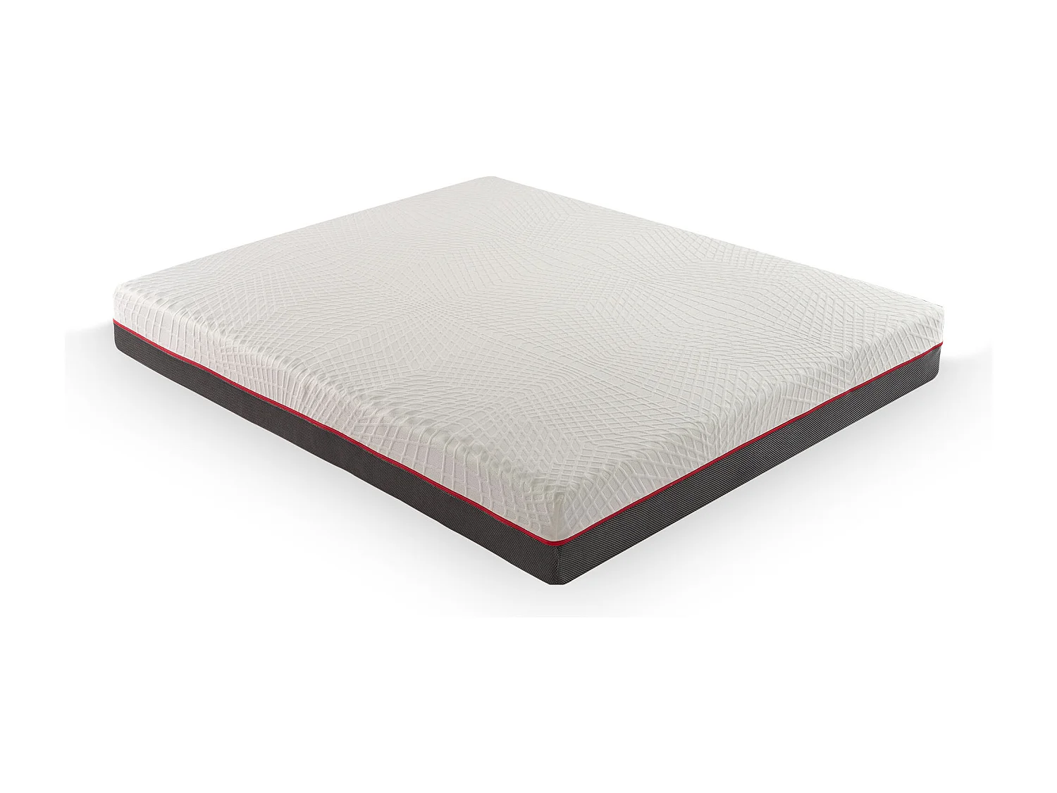 Matelas 200x200 cm en mousse à mémoire de forme - Epaisseur 21 cm - 5 Zones de comfort - Housse Amovible - GREY