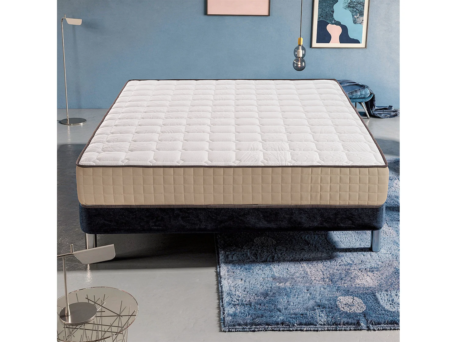 IRIDE - Matelas à ressorts ensachés, mémoire de forme 180x200 cm H 26 cm, housse amovible