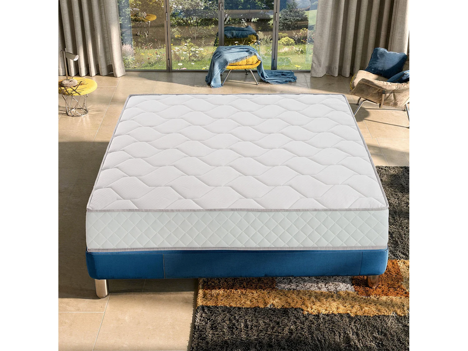 Matelas Mousse HR 200x200 cm Accueil mémoire de forme - Epaisseur 25 cm - Orthopedié - ENEA